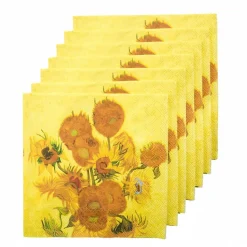 Hot Set de 20 serviettes en papier Vincent van Gogh - Les tournesols - Van Gogh Museum Amsterdam® Art De La Table