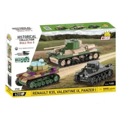 Set 3 Maquettes Renault, Valentine, Panzer - Cobi Historical Collection World war II