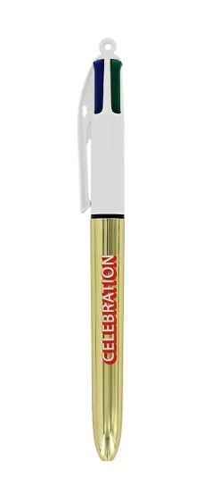Sale Stylo 4 couleurs Disco doré Écriture
