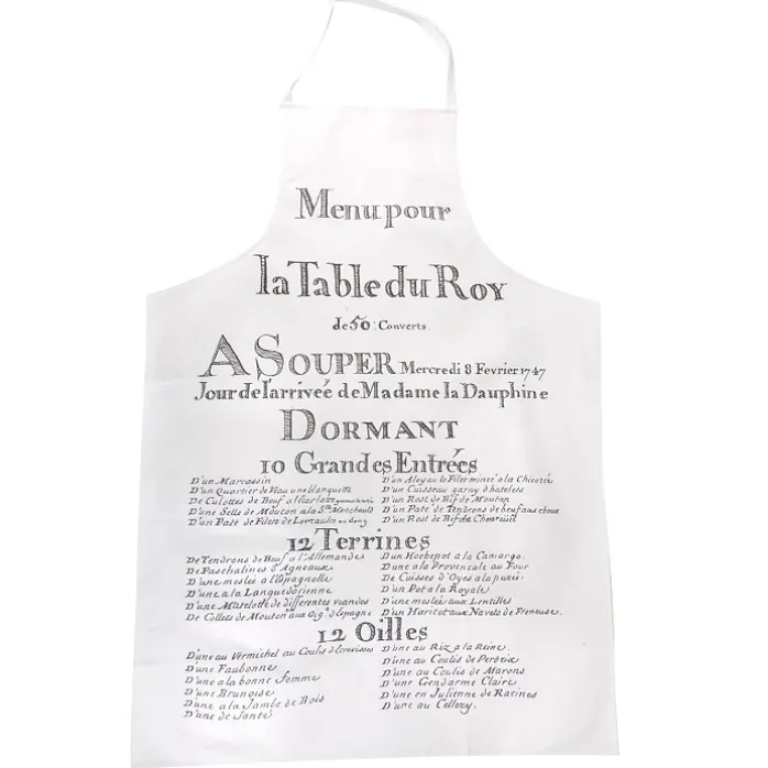 Tablier "Menu pour la table du Roy"