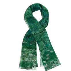 Online Étole Claude Monet - Harmonie Verte 60x180 cm Foulards, Étoles, Châles