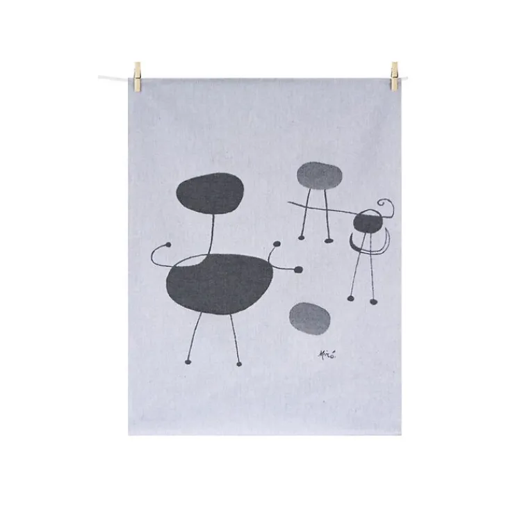 Torchon Joan Miró - Personnage, oiseaux devant le soleil Art De La Table