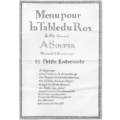Torchon "11 Petits entremets Menu du Roy"
