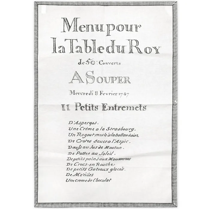 Torchon "11 Petits entremets Menu du Roy"
