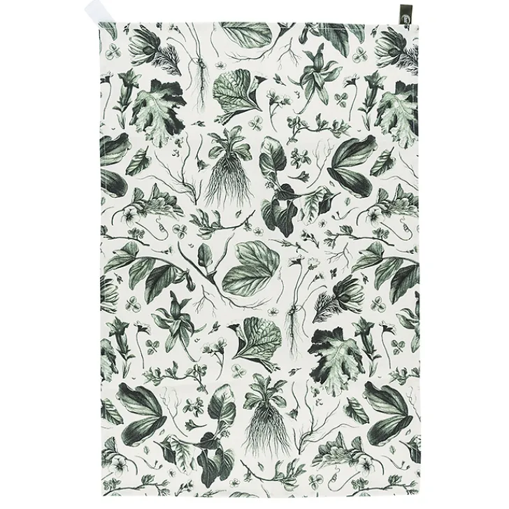 Clearance Torchon vert Herbier du roi - Maison Baluchon Art De La Table