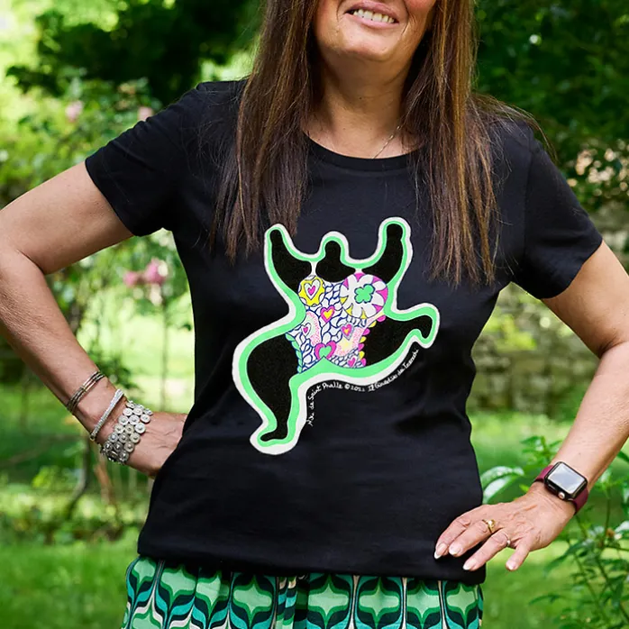 T-shirt noir Femme Niki de Saint Phalle - Leaping Nana