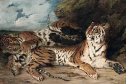 Hot Étude de deux tigres, dit aussi Jeune tigre jouant avec sa mère (toiles encadrées) Toiles Encadrées|Toiles Sans Cadre