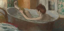 Online Une femme dans une baignoire s'épongeant la jambe (panneaux aluminium) Panneaux Aluminium|Panneaux Acryliques