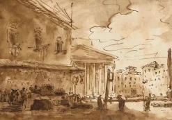 Un marché sur la place du Panthéon (affiches d'art)