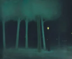 Un parc dans la nuit (panneaux aluminium)