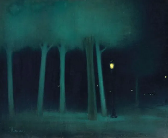 Un parc la nuit (détail) (panneaux aluminium)