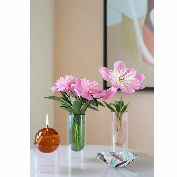 Online Vase en forme de tube Vert 16 cm Design|Art De La Maison