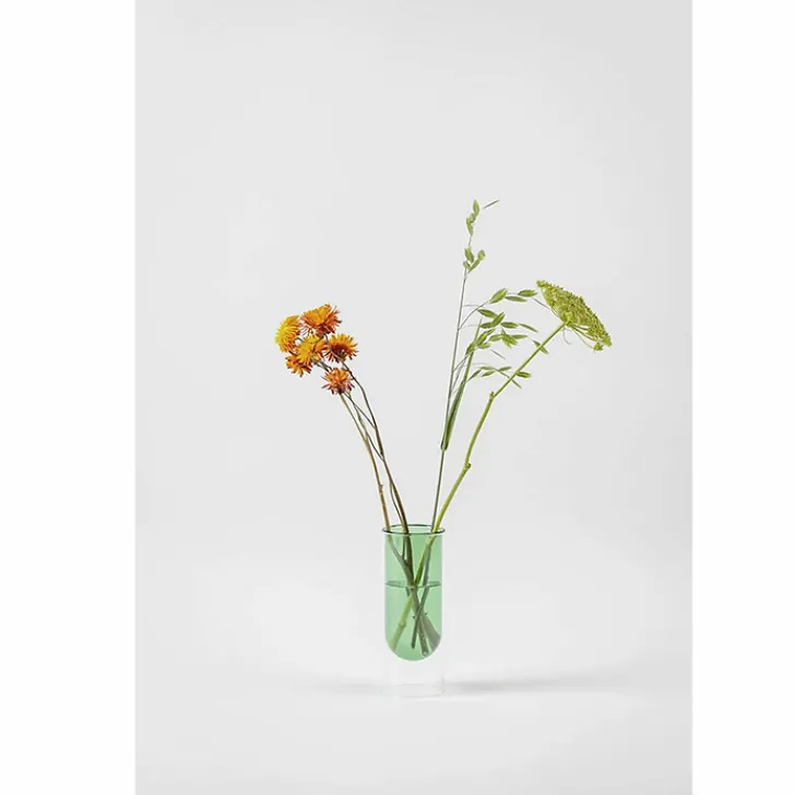 Online Vase en forme de tube Vert 16 cm Design|Art De La Maison