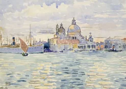 Venise, le canal avec des bateaux à voiles et au fond la Salute (panneaux aluminium) Panneaux Aluminium|Panneaux Acryliques
