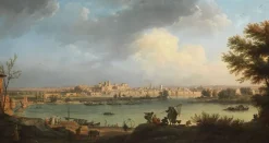 Vue d'Avignon, de la rive droite du Rhône, près de Villeneuve (affiches d'art)