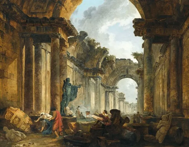 Vue imaginaire de la grande galerie du Louvre en ruines (toiles sur châssis) Toiles Sur Châssis|Toiles Sans Cadre