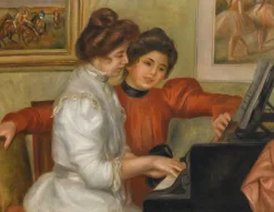 Yvonne et Christine Lerolle au piano (panneaux aluminium)